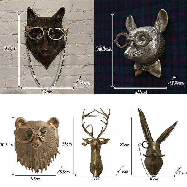 Originelle Tierkopf-Wandskulpturen als Dekoration | Euroselle