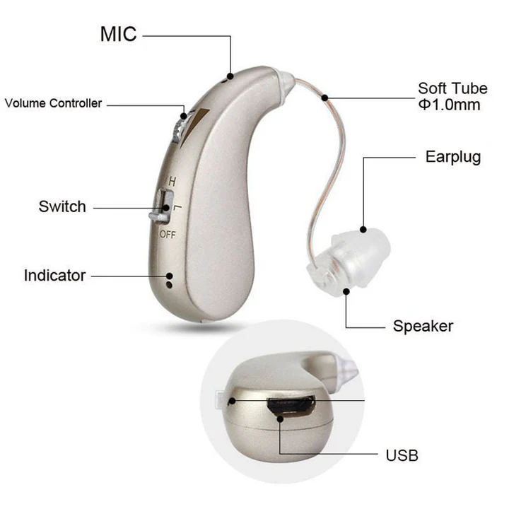 USB-opladeligt Bluetooth-høreapparat | Euroselle