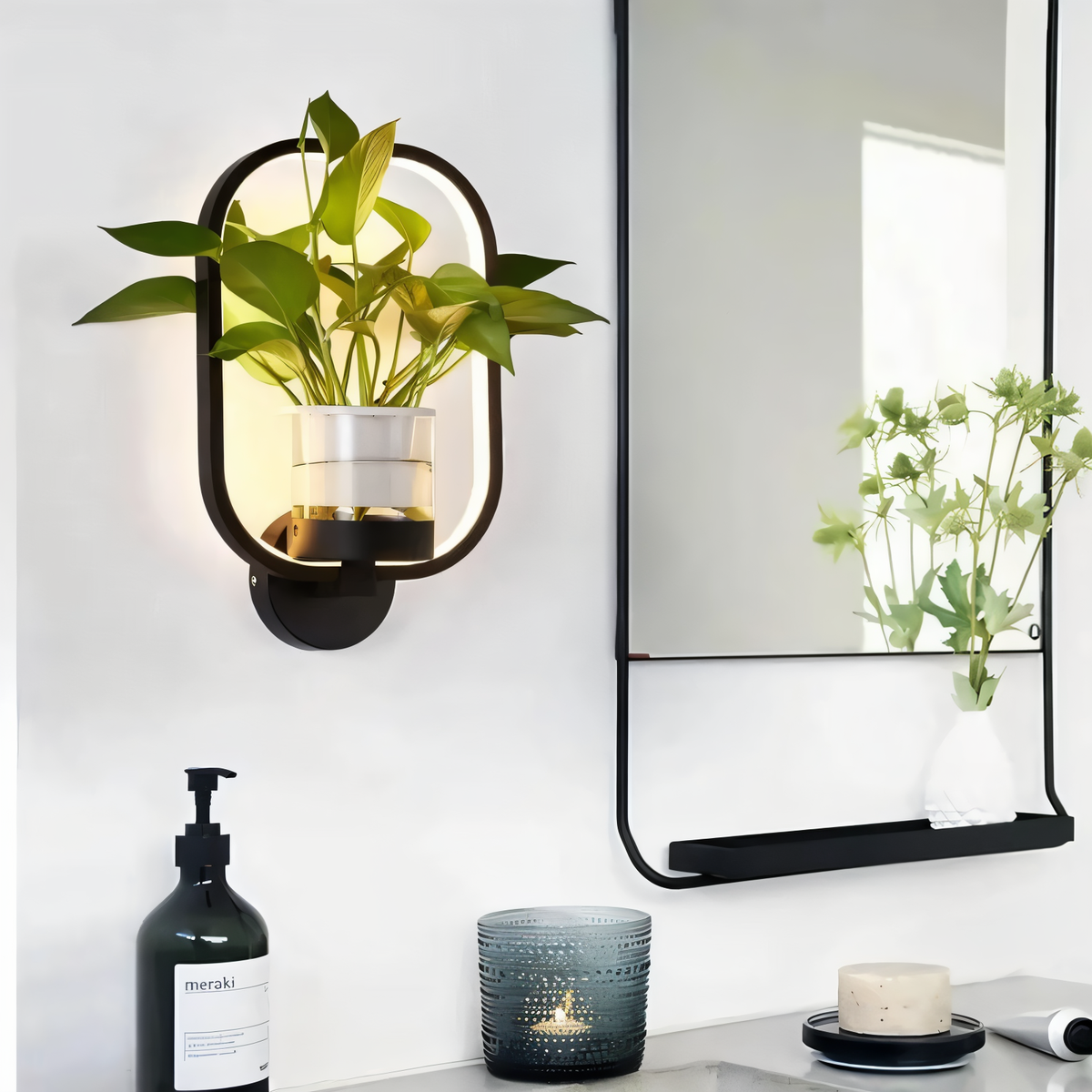 Applique da parete LED VerdantLume con portavaso | Euroselle