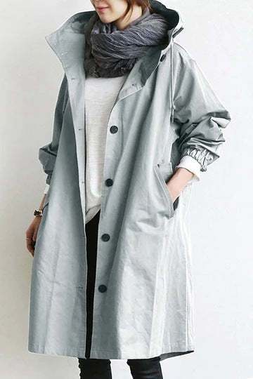 Trench-coat coupe-vent pour femme avec capuche | Euroselle