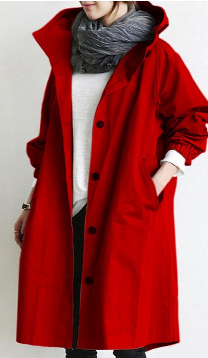Trench-coat coupe-vent pour femme avec capuche | Euroselle