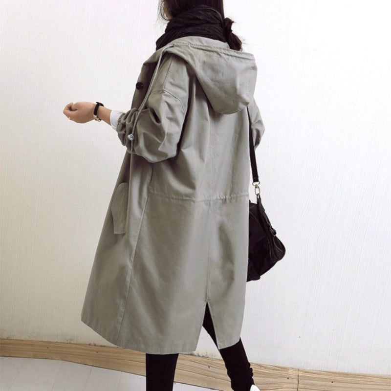 Trench-coat coupe-vent pour femme avec capuche | Euroselle