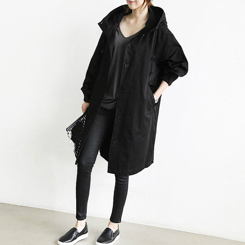 Trench-coat coupe-vent pour femme avec capuche | Euroselle