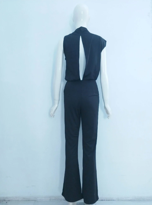 Mühelos schicker ärmelloser Jumpsuit mit weitem Bein | Euroselle