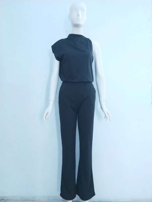 Mühelos schicker ärmelloser Jumpsuit mit weitem Bein | Euroselle
