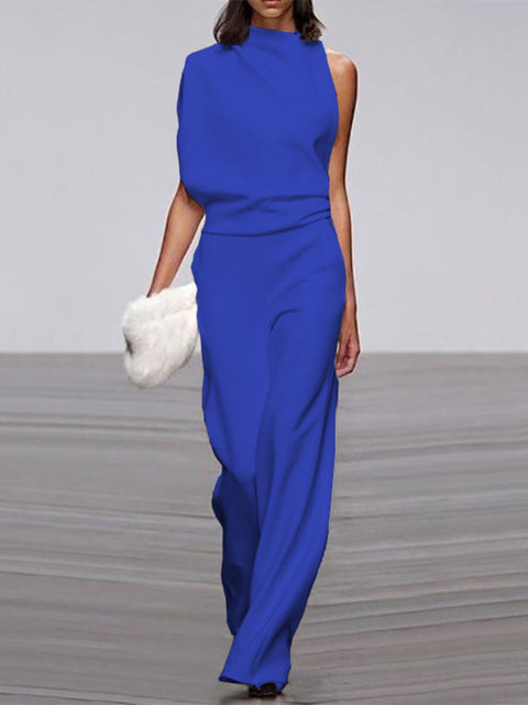 Mühelos schicker ärmelloser Jumpsuit mit weitem Bein | Euroselle
