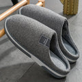 Men's Plush Herringbone Slippers — Warm Non-Slip House Shoes
