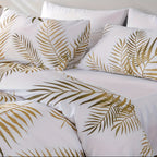 Leaf Print Soft Duvet Cover Set - Euroselle