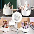 Plastic 360° Rotating Makeup Storage with 5 Sections - Euroselle