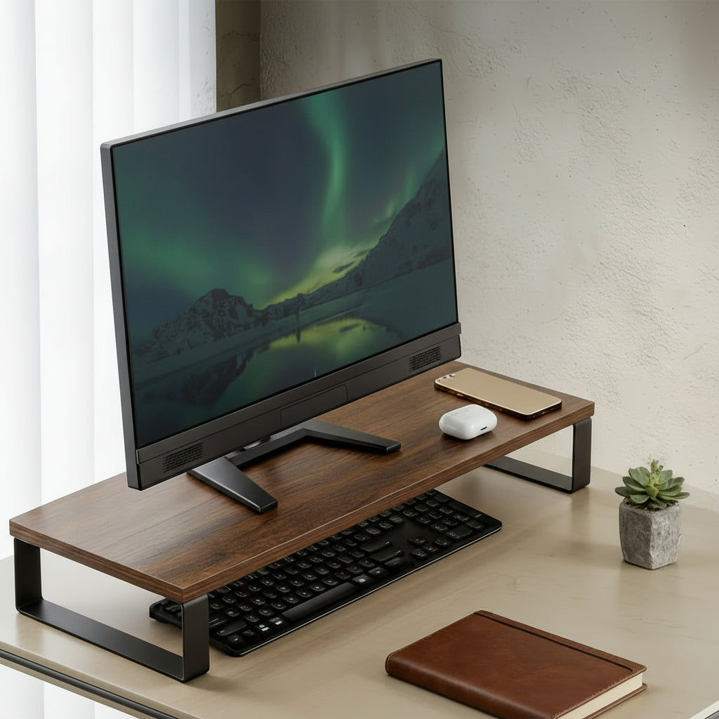 Foldable Wooden Laptop & Tablet Holder with Ergonomic Desk Design - Euroselle