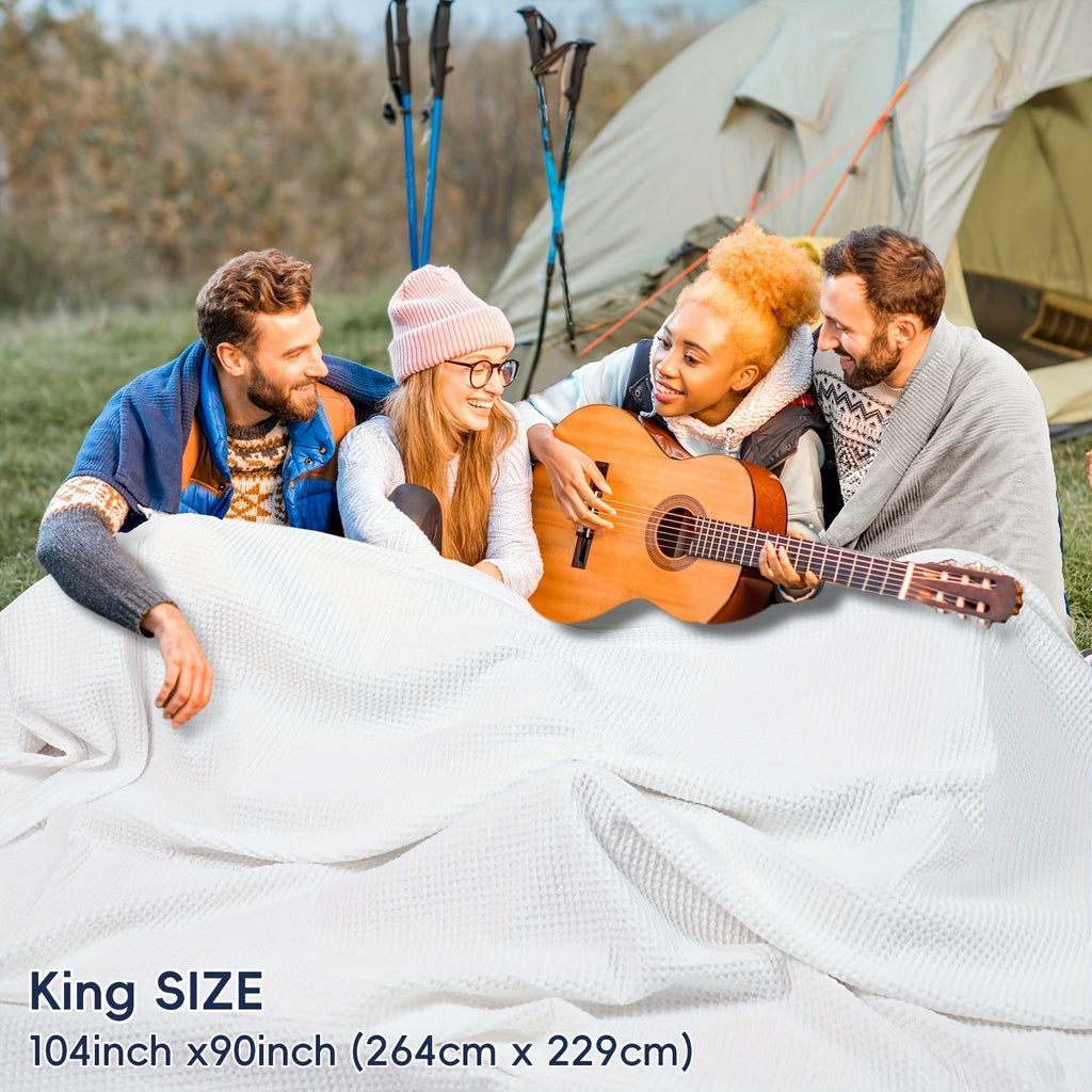 Lightweight Waffle Throw Blanket for Cozy All-Season Comfort - Euroselle