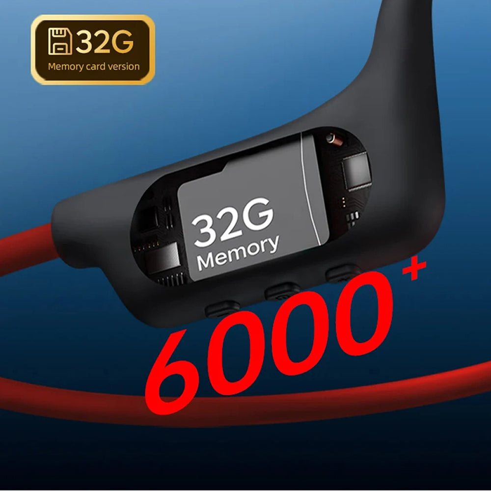 Bone Conduction Swim Headphones — 32GB, IPX8 Waterproof Rating