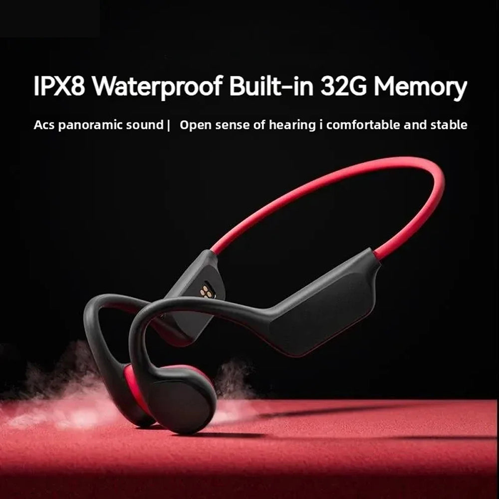 Bone Conduction Swim Headphones — 32GB, IPX8 Waterproof Rating