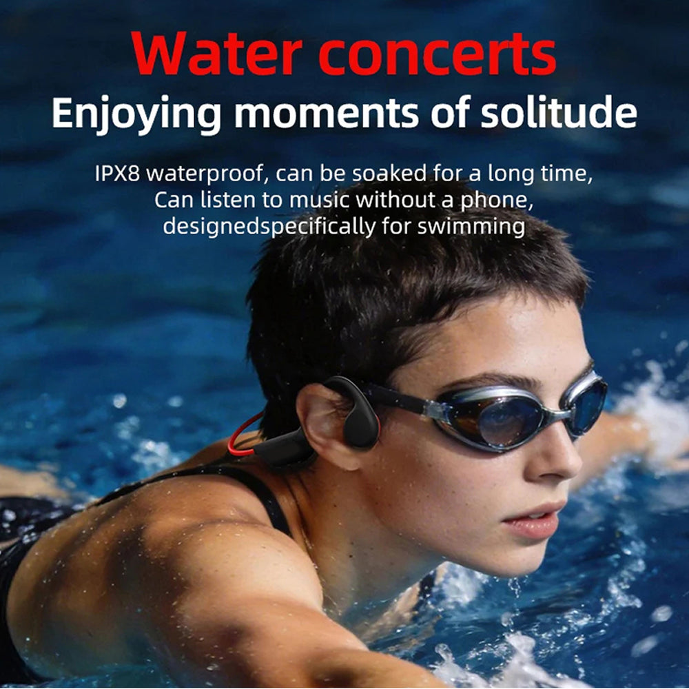 Bone Conduction Swim Headphones — 32GB, IPX8 Waterproof Rating
