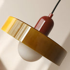 KiraGlass Geometric Bauhaus Pendant Light In Colored Glass