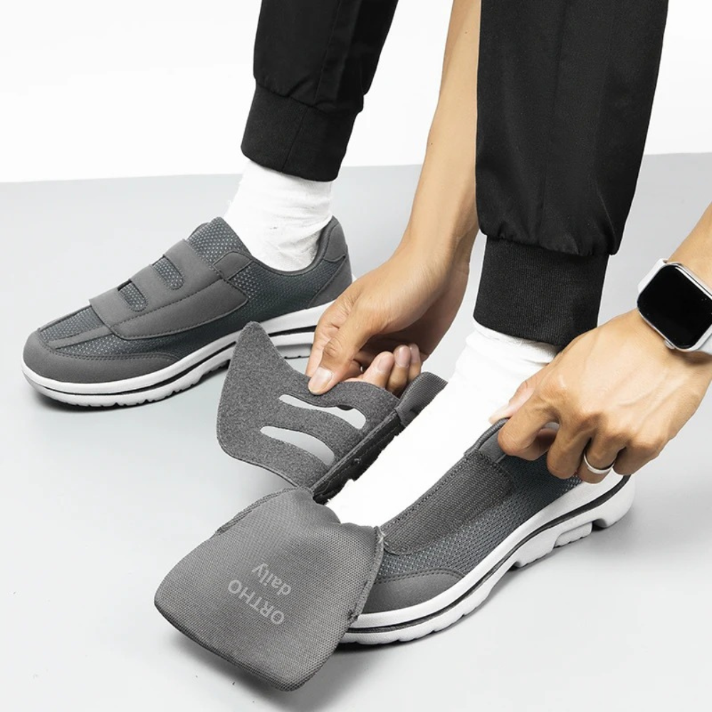 Wide-Fit Adjustable Footwear for Sensitive Feet — Hook-and-Loop Straps