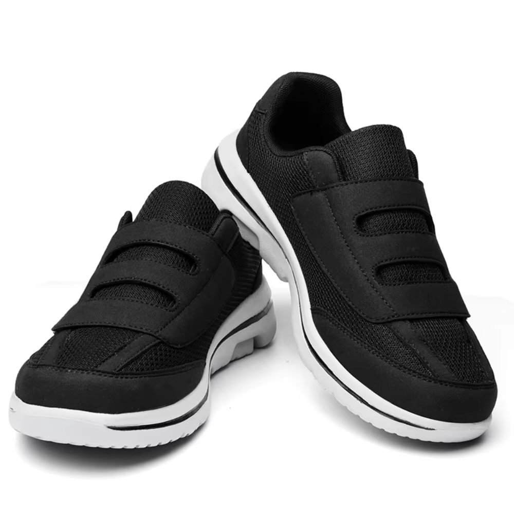 Wide-Fit Adjustable Footwear for Sensitive Feet — Hook-and-Loop Straps