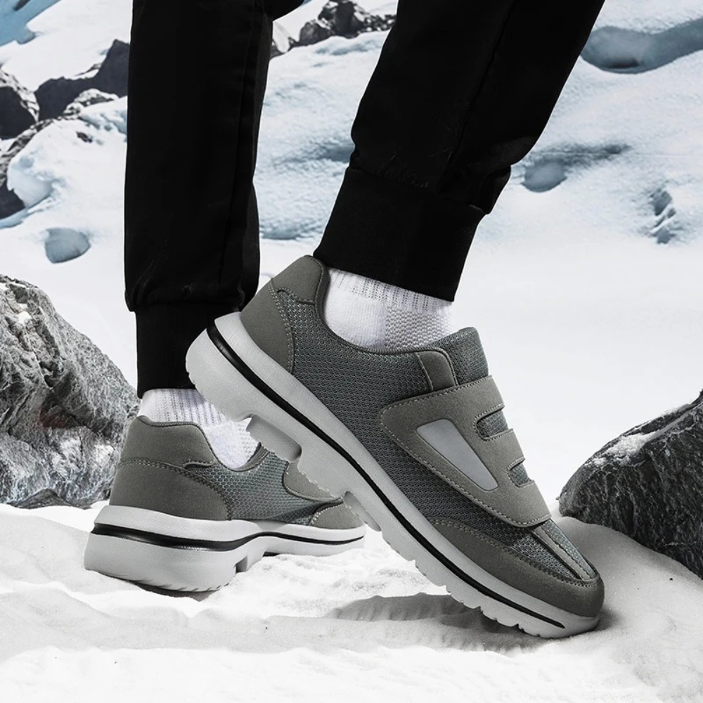 Wide-Fit Adjustable Footwear for Sensitive Feet — Hook-and-Loop Straps