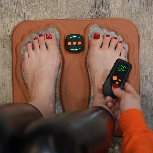 Elektrische Fußstimulationsmatte mit USB-Akku — Pad aus Kupferfasern