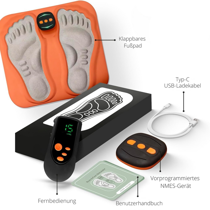 Elektrische Fußstimulationsmatte mit USB-Akku — Pad aus Kupferfasern