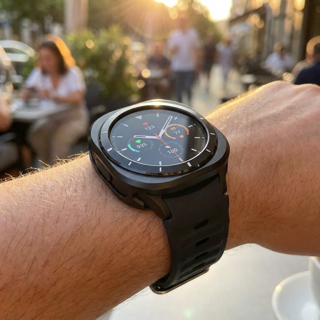 Capa metálica de encaixe para Samsung Galaxy Watch 7 Ultra 47mm — Ecrã aberto
