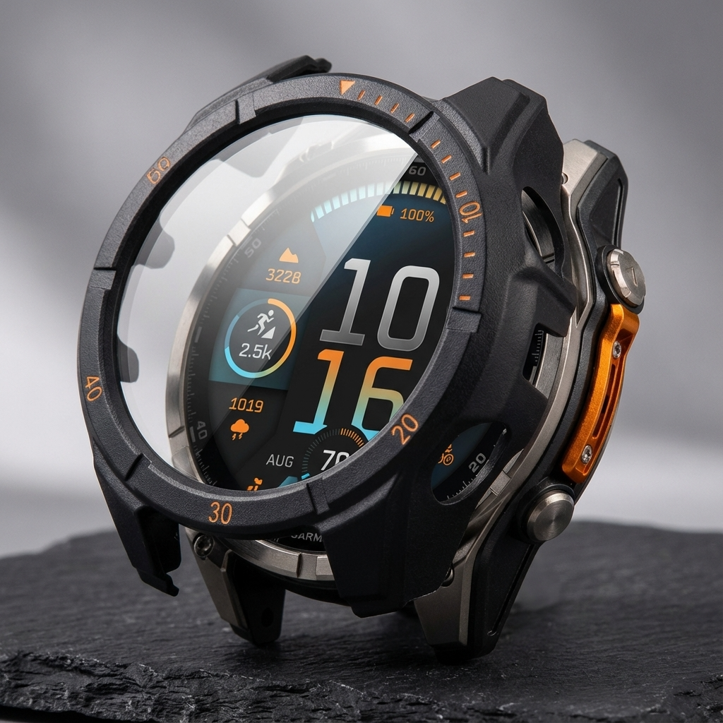 Beskyttelsesdeksel til Garmin Fenix 8 og Descent Mk3i med glassbeskyttelse