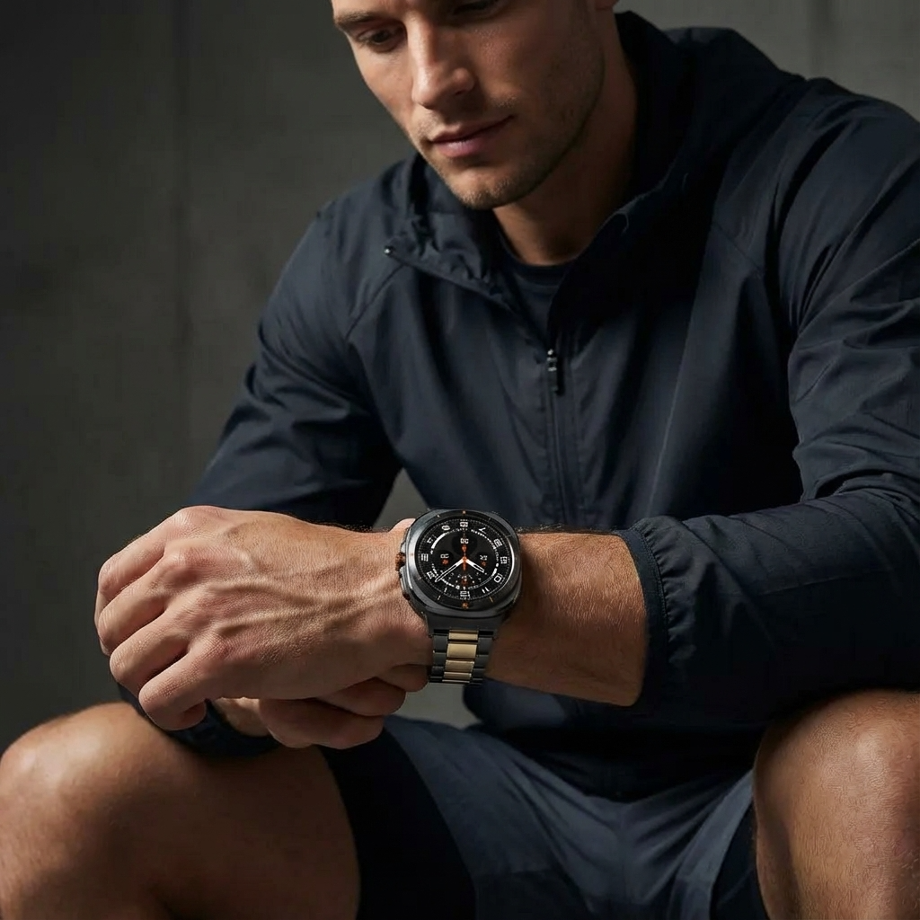 Metalowy pasek z ogniwami do Samsung Galaxy Watch Ultra 47 mm — tytan i stal