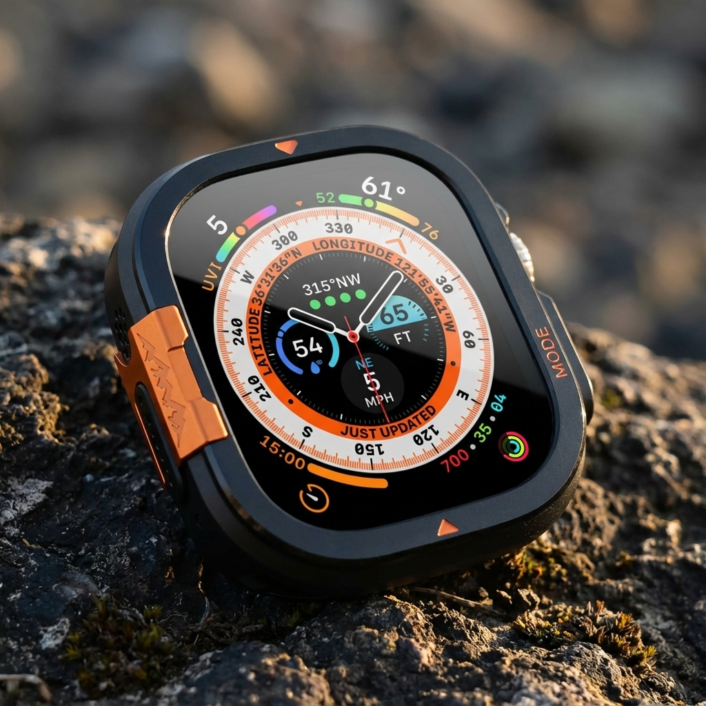Metallbumperfodral för Apple Watch Ultra och Series 11/10, displayskydd