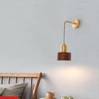 Vintage Ember Holz Wandleuchte