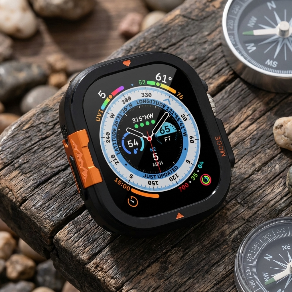 Metallbumperfodral för Apple Watch Ultra och Series 11/10, displayskydd
