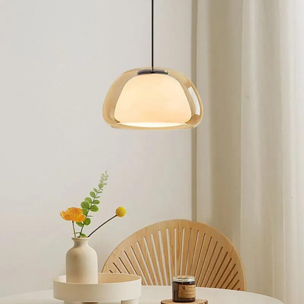 Lunara | Double Glass Dome Pendant Light With Soft Glow