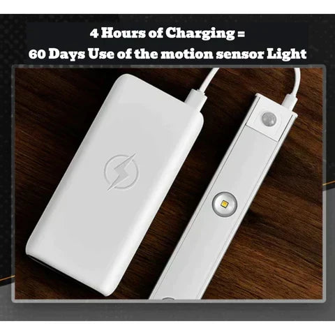 USB-ről újratölthető, mozgásérzékelős, pult alá szerelhető fénycsík