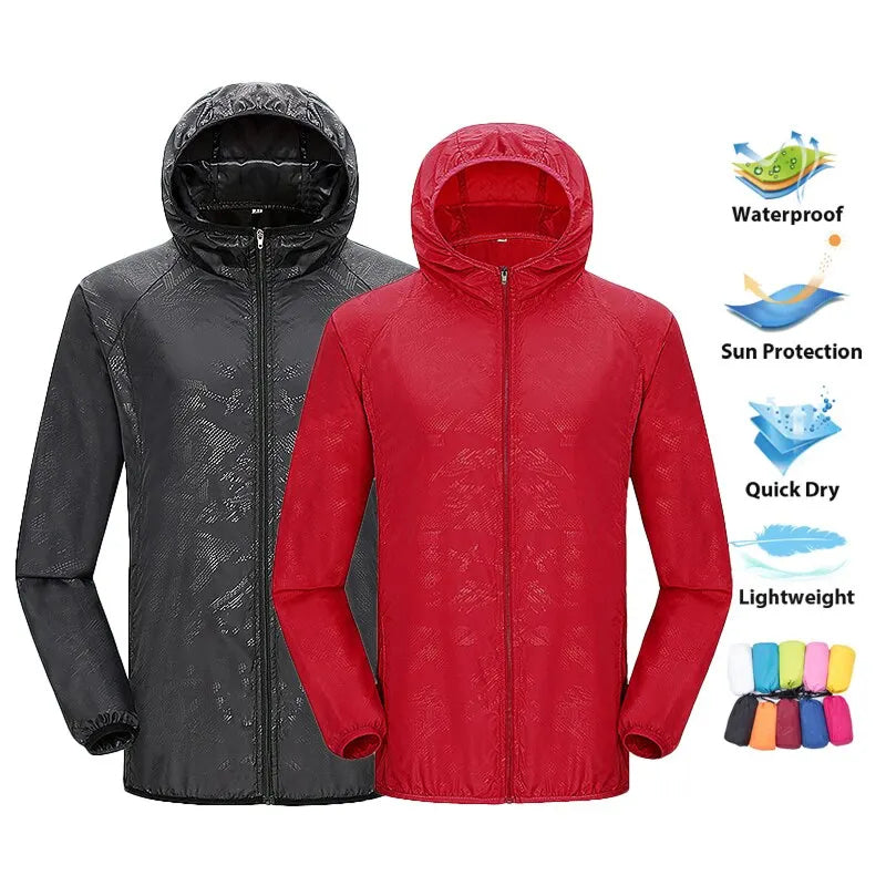Packable Rain Shell Jacket — UPF 40+ Sun Protection, Quick-Dry
