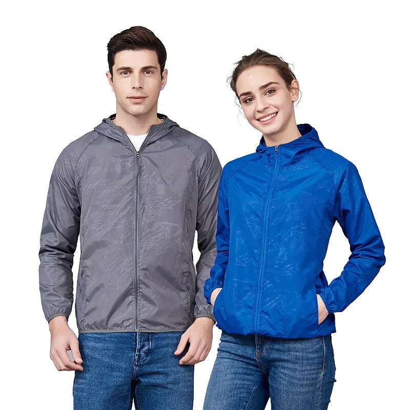 Packable Rain Shell Jacket — UPF 40+ Sun Protection, Quick-Dry