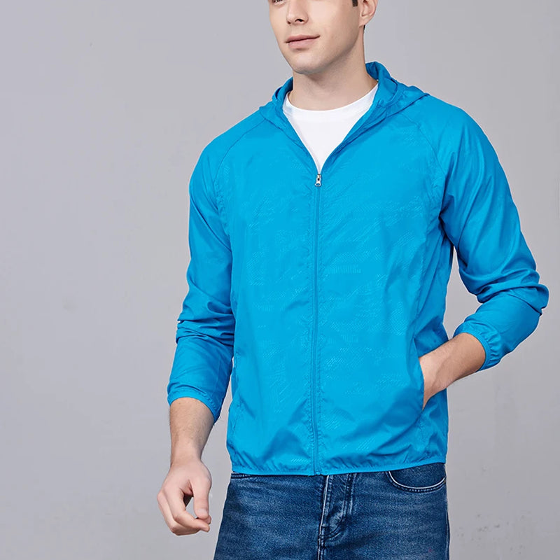 Packable Rain Shell Jacket — UPF 40+ Sun Protection, Quick-Dry