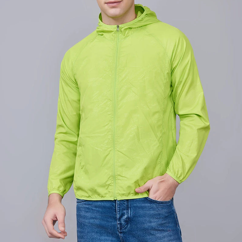 Packable Rain Shell Jacket — UPF 40+ Sun Protection, Quick-Dry