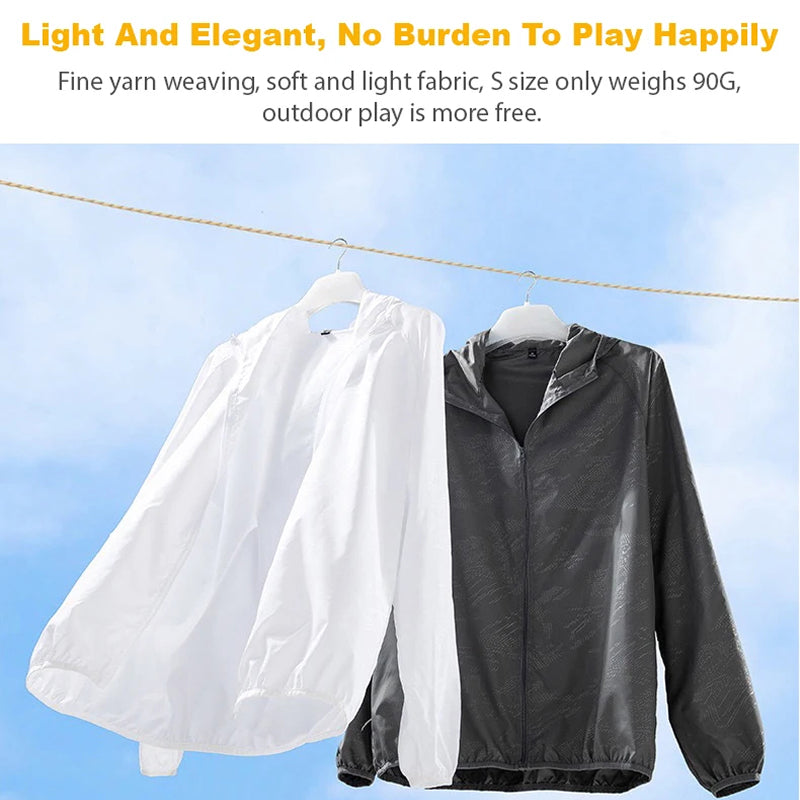 Packable Rain Shell Jacket — UPF 40+ Sun Protection, Quick-Dry