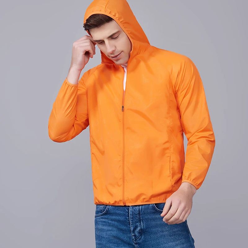 Packable Rain Shell Jacket — UPF 40+ Sun Protection, Quick-Dry