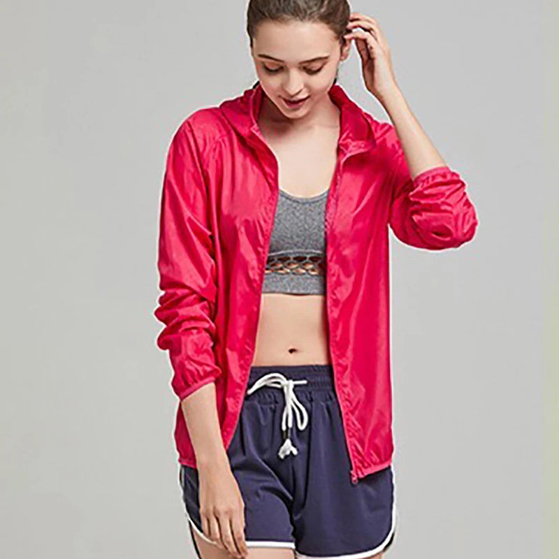 Packable Rain Shell Jacket — UPF 40+ Sun Protection, Quick-Dry