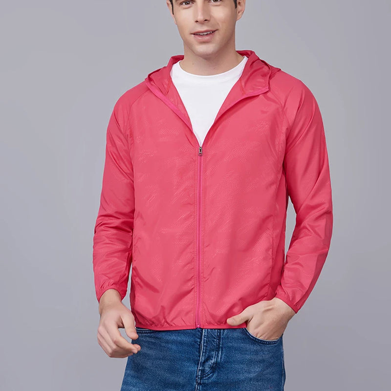Packable Rain Shell Jacket — UPF 40+ Sun Protection, Quick-Dry