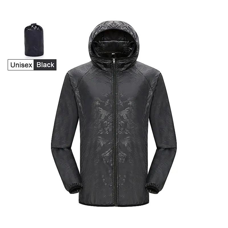 Packable Rain Shell Jacket — UPF 40+ Sun Protection, Quick-Dry