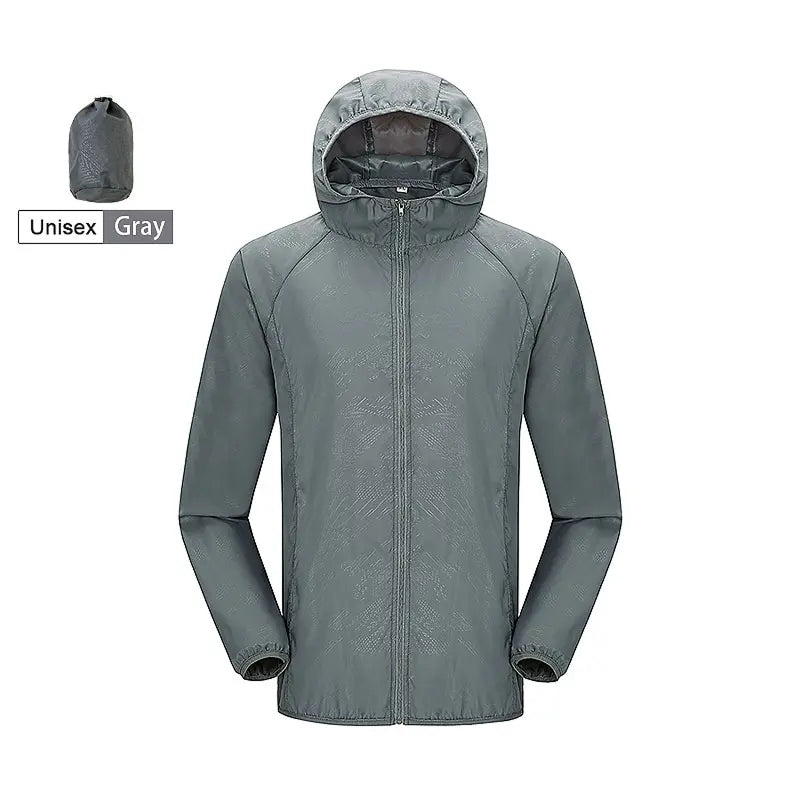 Packable Rain Shell Jacket — UPF 40+ Sun Protection, Quick-Dry