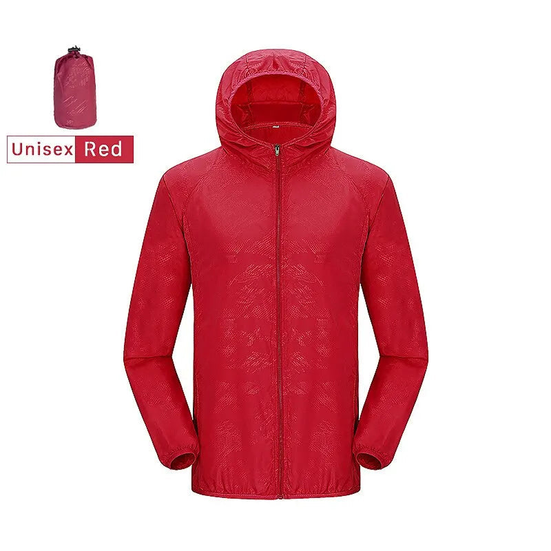 Packable Rain Shell Jacket — UPF 40+ Sun Protection, Quick-Dry