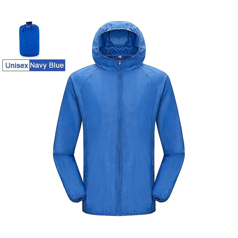 Packable Rain Shell Jacket — UPF 40+ Sun Protection, Quick-Dry