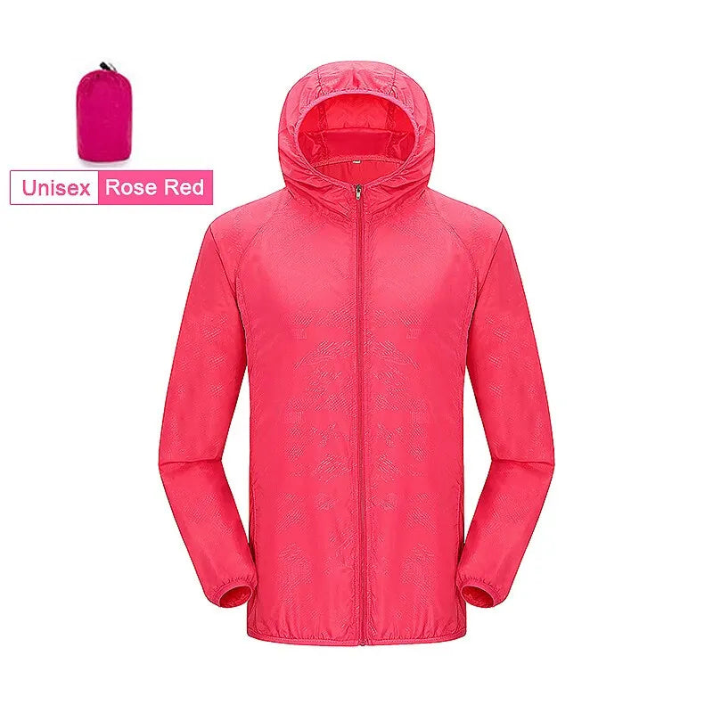 Packable Rain Shell Jacket — UPF 40+ Sun Protection, Quick-Dry