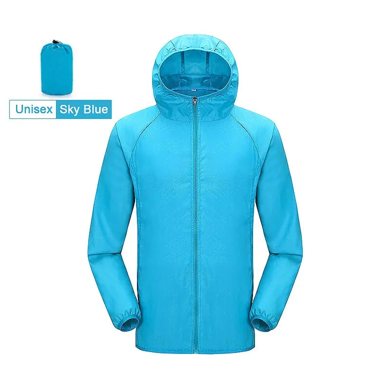 Packable Rain Shell Jacket — UPF 40+ Sun Protection, Quick-Dry
