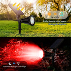 Outdoor Solar Landscape Lights 2-Pack LED Spotlights with 3-Level Dimming & IP44 Waterproof - Euroselle