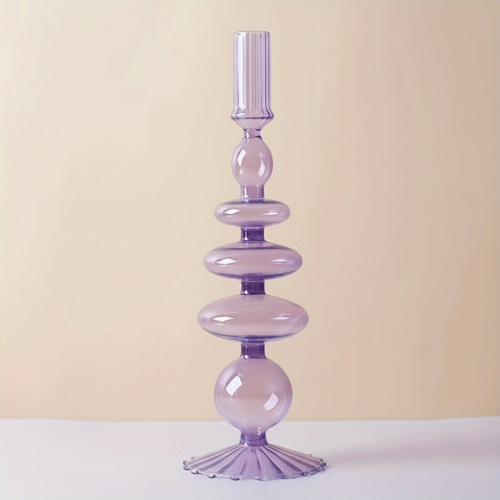 Minimalist Glass Candle Holder Vase Decorative Art Piece - Euroselle