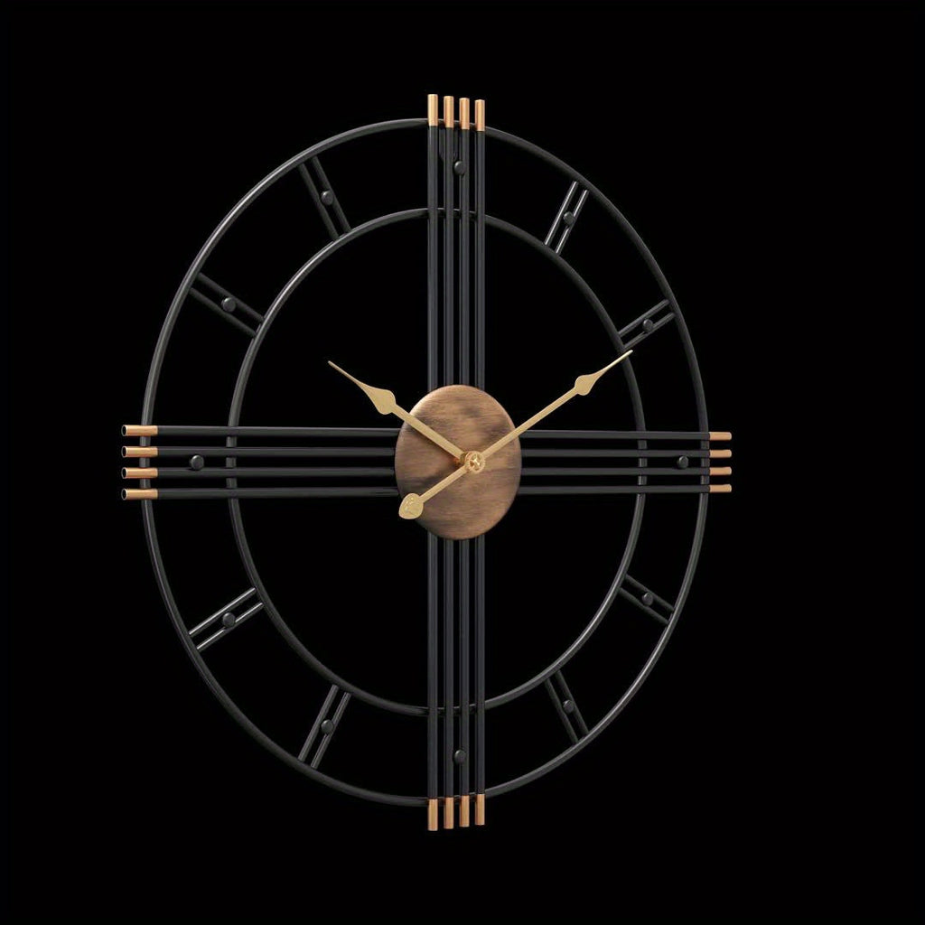 Modern Minimalist Cross Wall Clock with Structured Geometric Frame and Silent Motion - Euroselle
