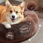 Soft Faux Fur Donut Pet Bed for Small to Large Dogs & Cats - Euroselle